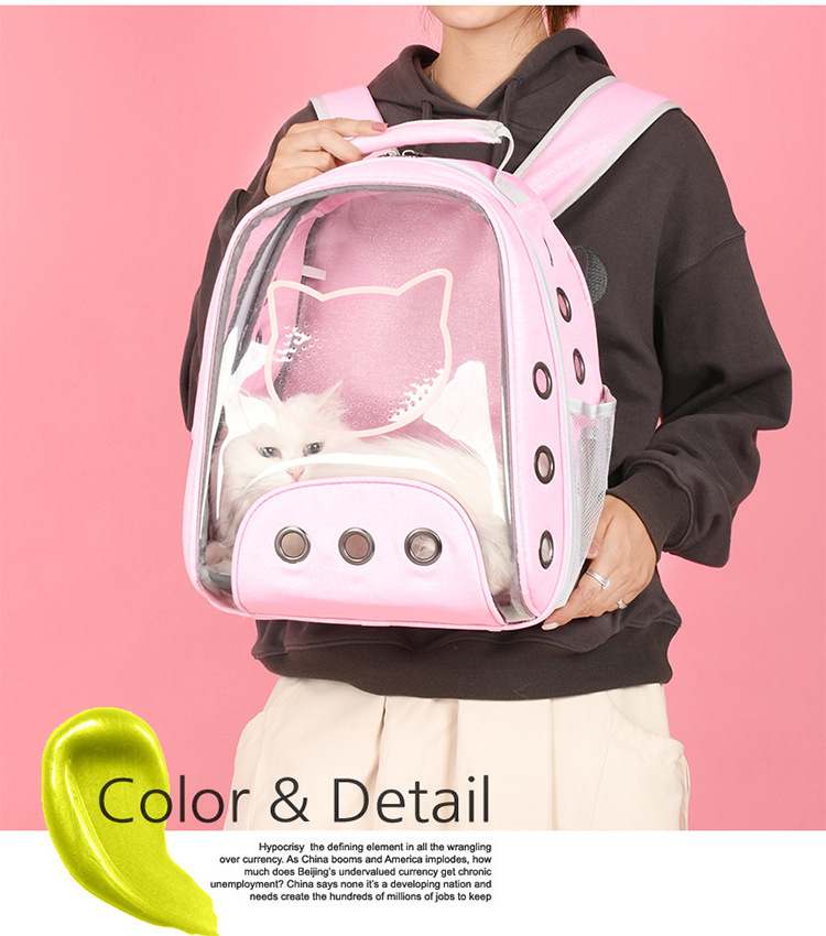 New Pet Bag Pet Backpack Solid Color Cat Bag Transparent Space Bag Outdoor Portable Space Capsule Dog Backpack New Pet Bag Pet Backpack Solid Color Cat Bag Transparent Space Bag Outdoor Portable Space Capsule Dog Backpack