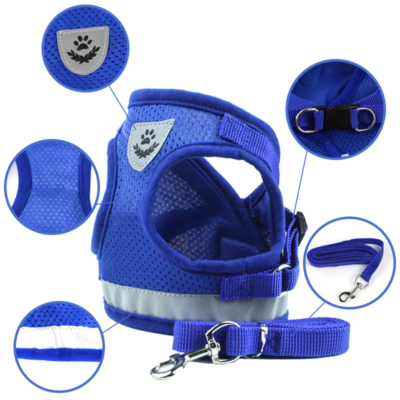 Cross-Border Dog Traction Suit Cat Pulling Rope Reflective Chest and Back Clothing Dog Harness Small and Medium-Sized Pet Supplies Wholesale Cross-Border Dog Traction Suit Cat Pulling Rope Reflective Chest and Back Clothing Dog Harness Small and Medium-Sized Pet Supplies Wholesale