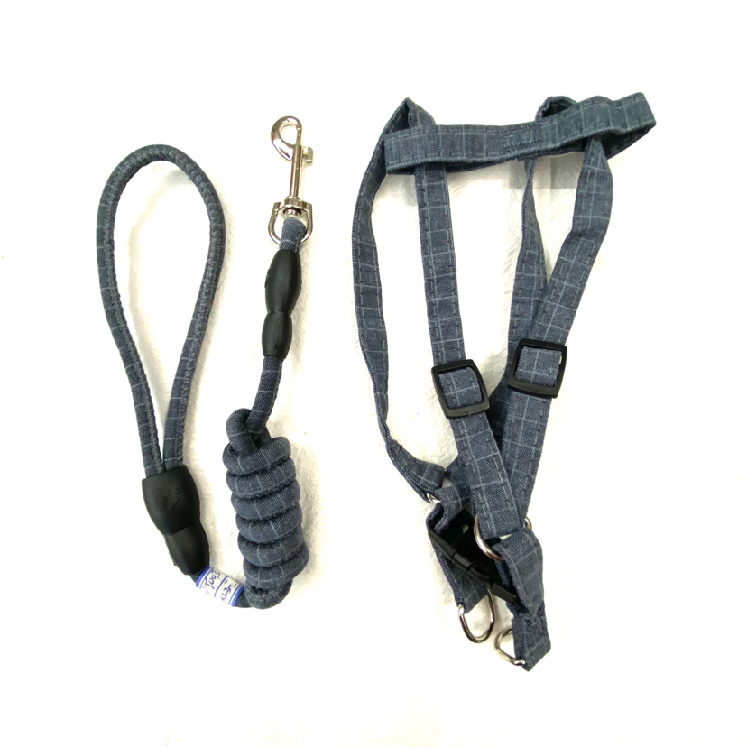 Pet Chain Plaid Cotton round Rope Chest Back Hand Holding Rope