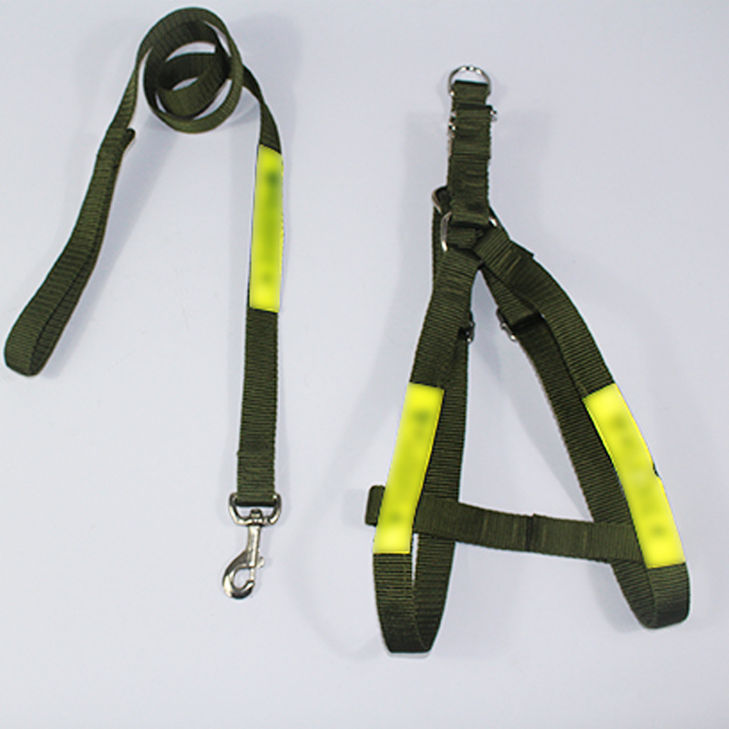 Factory Customized Alloy Back Chest and Back Pet Supplies Large Dog Alloy Buckle Chest Strap Pet Hand Holding Rope Wholesale
