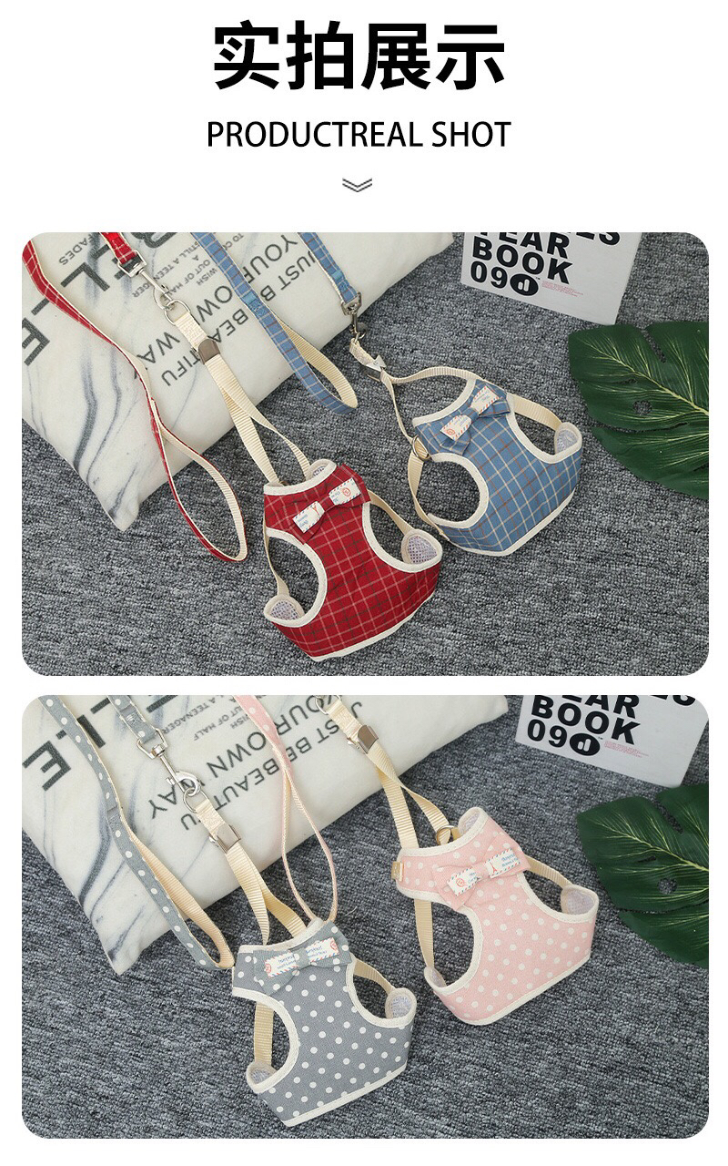 Plaid Chest Strap Pet Hand Holding Rope Dot Dog Vest Hand Holding Rope Mesh Chest Back Dog Leash Cat Rope Wholesale Plaid Chest Strap Pet Hand Holding Rope Dot Dog Vest Hand Holding Rope Mesh Chest Back Dog Leash Cat Rope Wholesale