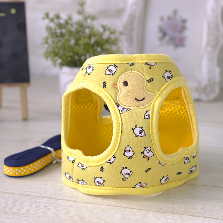 Petstyle Full Printed Cartoon Chest and Back Pet Harness Dog Vest Hand Holding Rope