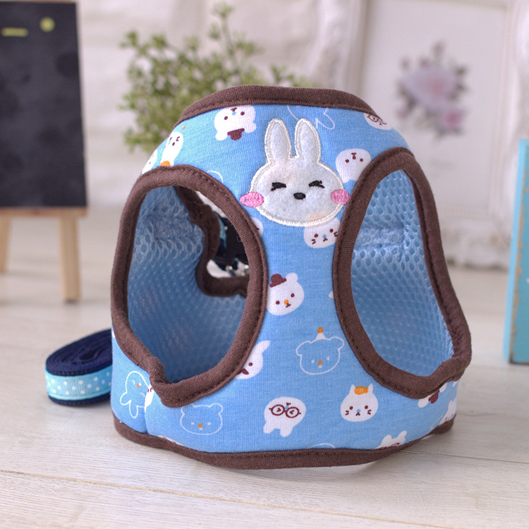 Petstyle Full Printed Cartoon Chest and Back Pet Harness Dog Vest Hand Holding Rope