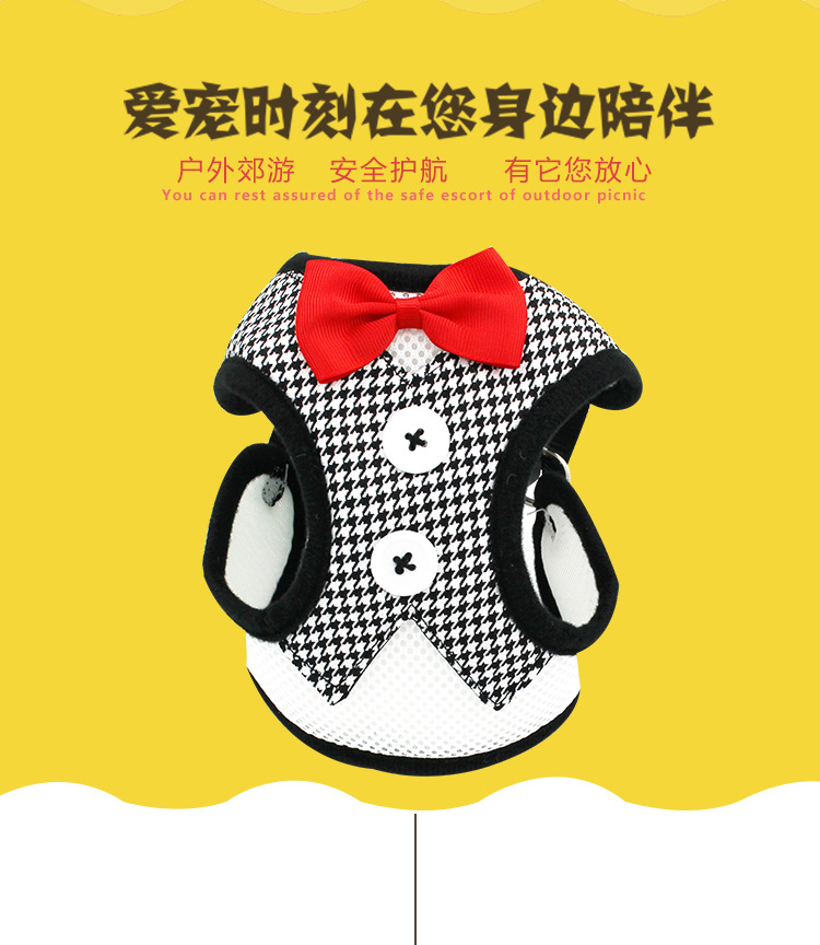 New Dog Hand Holding Rope Pet Bow Dress Mesh Chest Back Suit Bichon Dog Vest Supplies New Dog Hand Holding Rope Pet Bow Dress Mesh Chest Back Suit Bichon Dog Vest Supplies