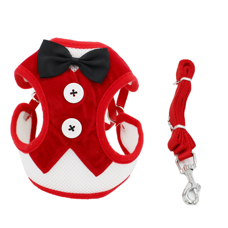 New Dog Hand Holding Rope Pet Bow Dress Mesh Chest Back Suit Bichon Dog Vest Supplies New Dog Hand Holding Rope Pet Bow Dress Mesh Chest Back Suit Bichon Dog Vest Supplies