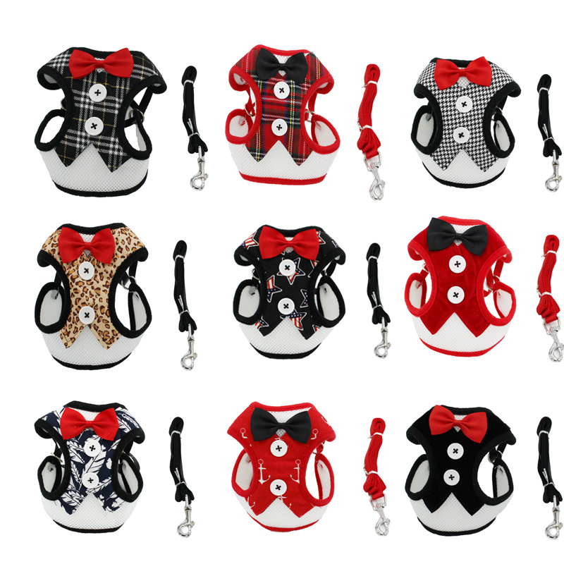 New Dog Hand Holding Rope Pet Bow Dress Mesh Chest Back Suit Bichon Dog Vest Supplies New Dog Hand Holding Rope Pet Bow Dress Mesh Chest Back Suit Bichon Dog Vest Supplies