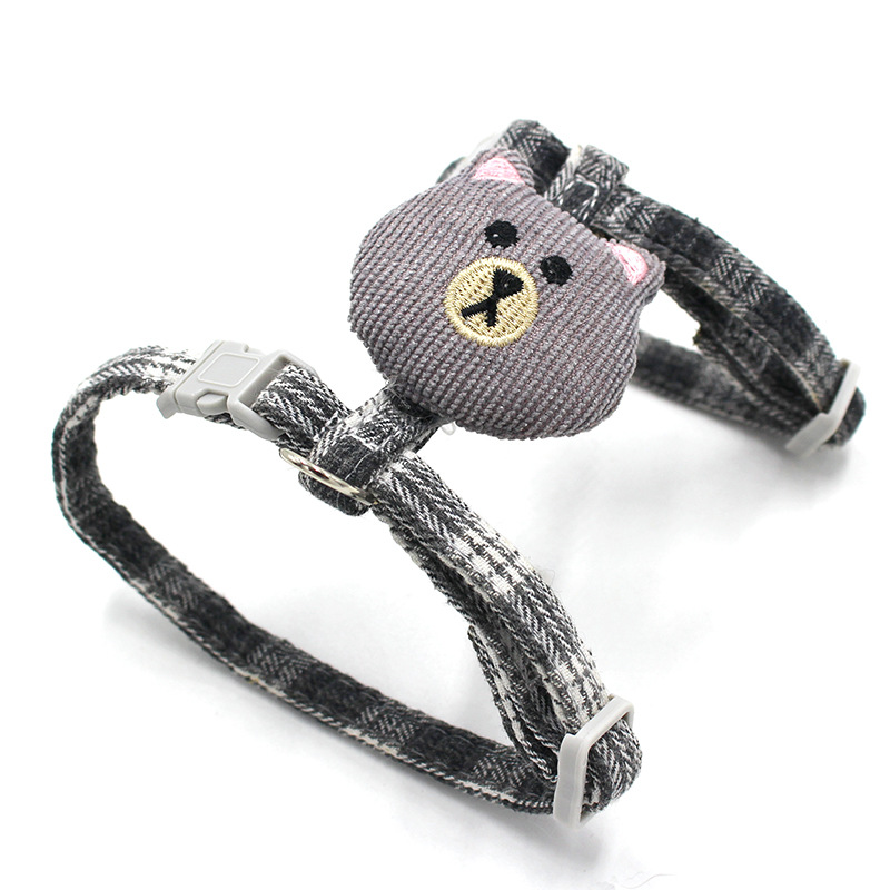 New Cat Pulling Rope I-Shaped Cat Chain Dog Leash Cute Bear Head Pet's Chest-Back Traction Belt Wholesale New Cat Pulling Rope I-Shaped Cat Chain Dog Leash Cute Bear Head Pet's Chest-Back Traction Belt Wholesale