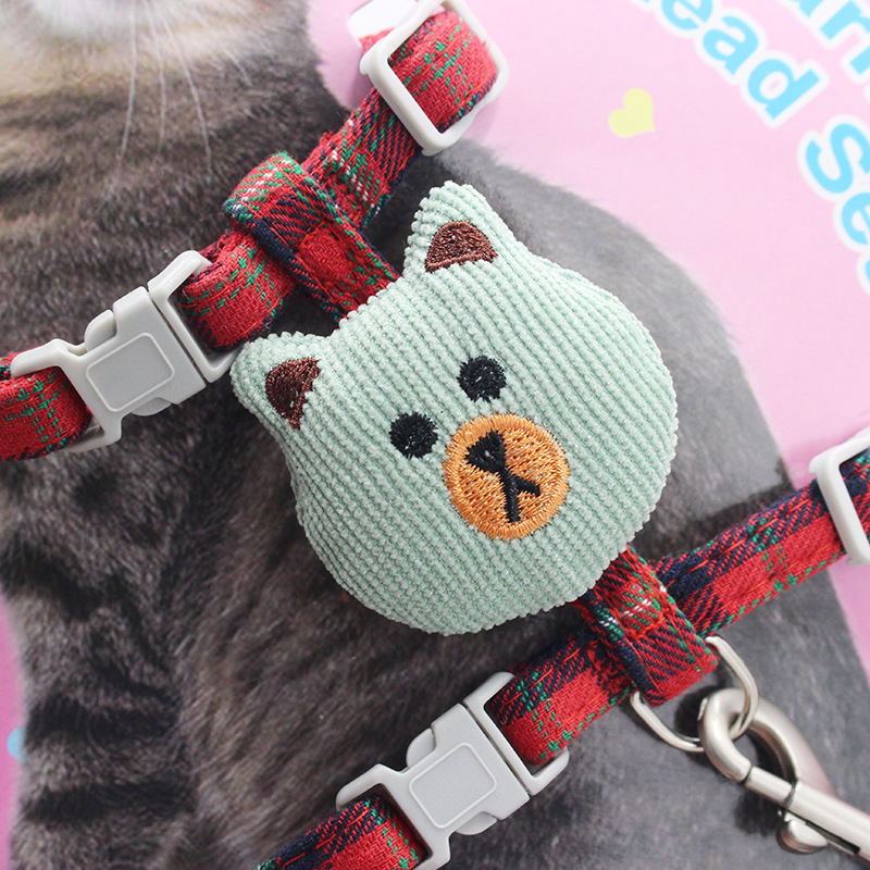 New Cat Pulling Rope I-Shaped Cat Chain Dog Leash Cute Bear Head Pet's Chest-Back Traction Belt Wholesale New Cat Pulling Rope I-Shaped Cat Chain Dog Leash Cute Bear Head Pet's Chest-Back Traction Belt Wholesale