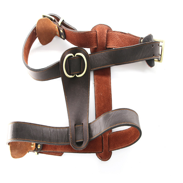 Dog Leather Chest Strap Cowhide Pet's Chest-Back Medium Large Dog Hand Holding Rope Golden Retriever/German Shepherd Factory Direct Sales Strap Dog Leather Chest Strap Cowhide Pet's Chest-Back Medium Large Dog Hand Holding Rope Golden Retriever/German Shepherd Factory Direct Sales Strap
