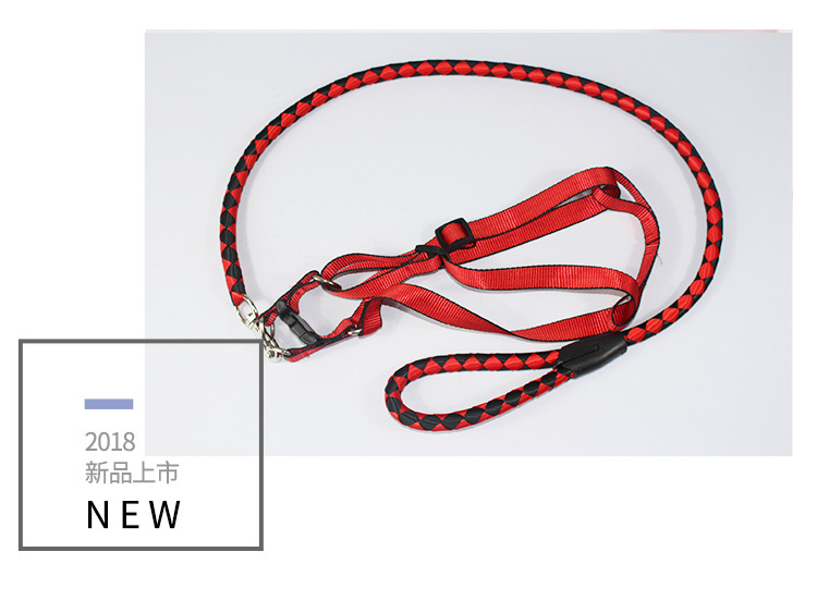 Processing Customized Hand-Woven Pet Traction Belt round Rope Chest Back Dog Hand Holding Rope Walking Dog Processing Customized Hand-Woven Pet Traction Belt round Rope Chest Back Dog Hand Holding Rope Walking Dog
