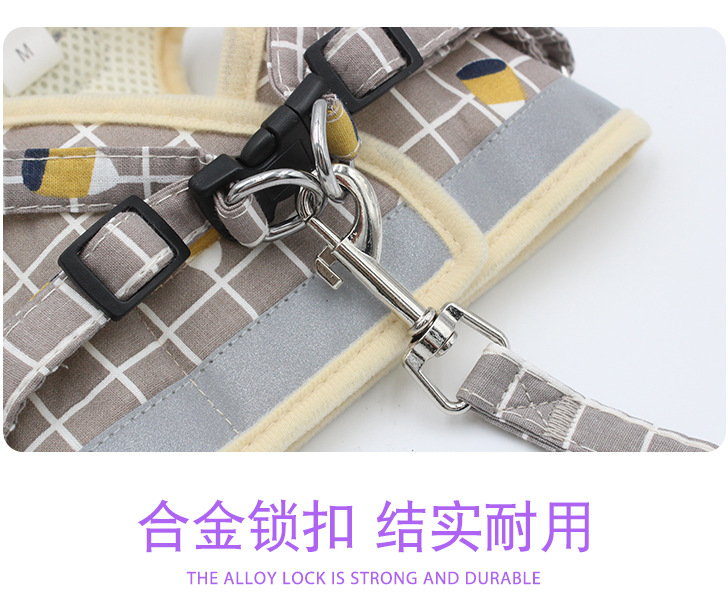 Pet Leash Vest-Style Dog Breast Strap Small and Medium-Sized Dogs Leash Cat Chest Back Currently Available Wholesale Pet Leash Vest-Style Dog Breast Strap Small and Medium-Sized Dogs Leash Cat Chest Back Currently Available Wholesale