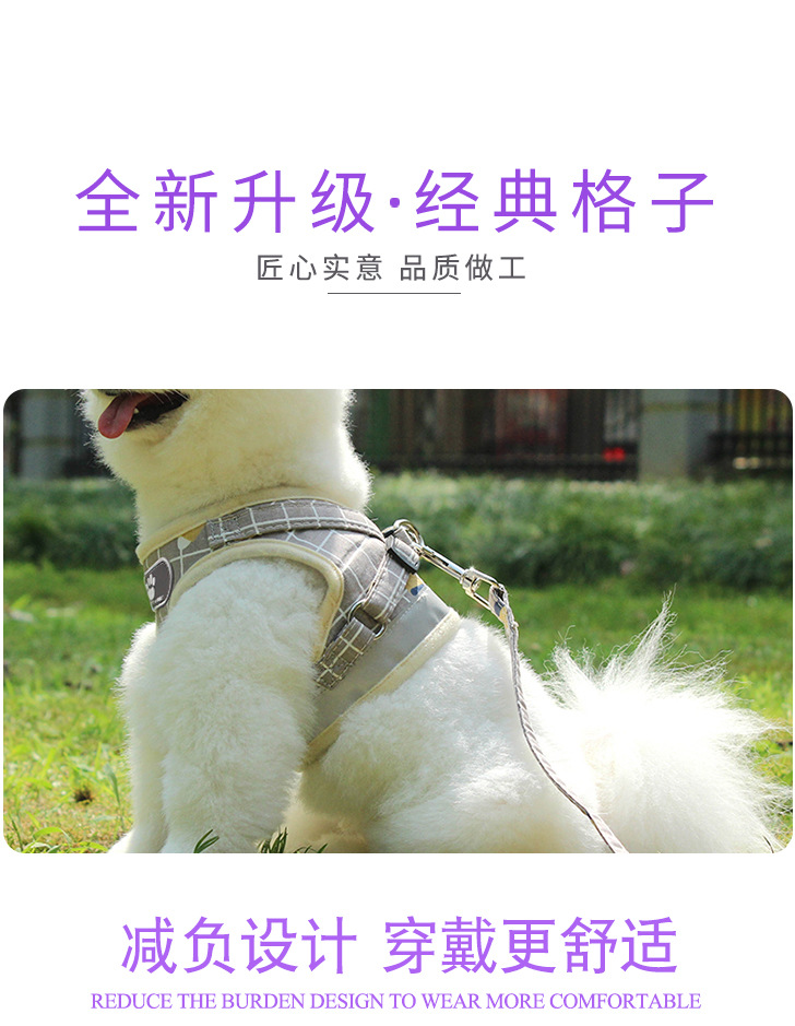 Pet Leash Vest-Style Dog Breast Strap Small and Medium-Sized Dogs Leash Cat Chest Back Currently Available Wholesale Pet Leash Vest-Style Dog Breast Strap Small and Medium-Sized Dogs Leash Cat Chest Back Currently Available Wholesale