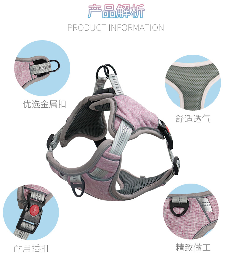Amazon Hot Pet Outing Chest Back Adjustable Release Buckle Reflective Chest Back Medium Large Dog Comfortable Chest Strap Amazon Hot Pet Outing Chest Back Adjustable Release Buckle Reflective Chest Back Medium Large Dog Comfortable Chest Strap