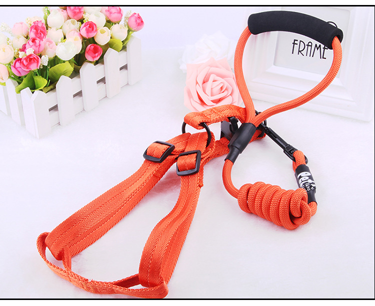 Manufacturer direct selling pet chest back - band traction rope nylon handle round rope climbing chest back cover Manufacturer direct selling pet chest back - band traction rope nylon handle round rope climbing chest back cover