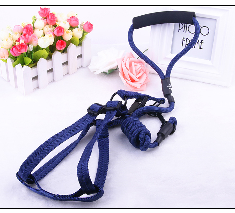 Manufacturer direct selling pet chest back - band traction rope nylon handle round rope climbing chest back cover Manufacturer direct selling pet chest back - band traction rope nylon handle round rope climbing chest back cover