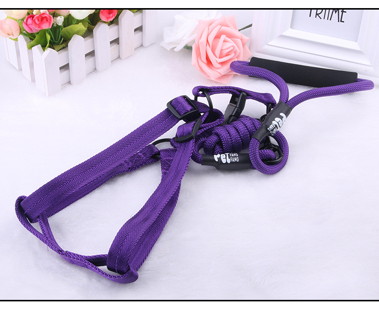 Manufacturer direct selling pet chest back - band traction rope nylon handle round rope climbing chest back cover Manufacturer direct selling pet chest back - band traction rope nylon handle round rope climbing chest back cover