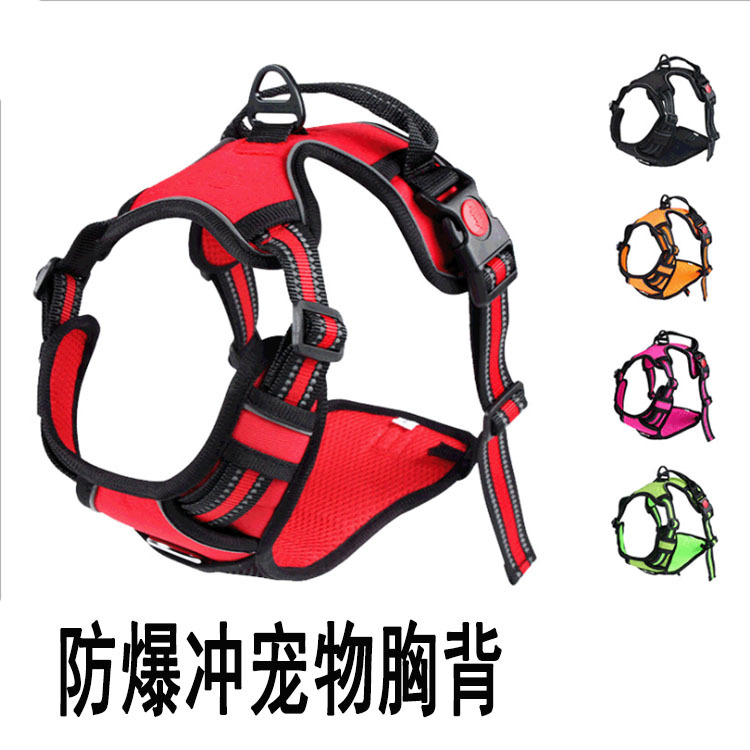 Hot Sale Dog Breast Strap Explosion-Proof Pet Hand Holding Rope Dog Vest Reflective Pet&#039;s Chest-Back Factory Direct Sales