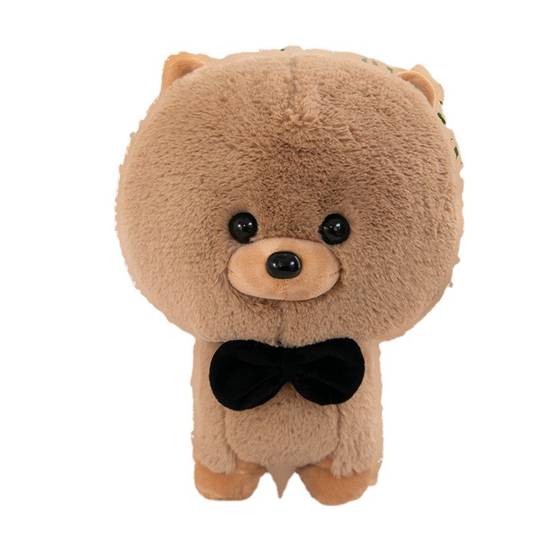 Rabbit Fur Dog Plush Toy than Bear Baby Rabbit Fur Puppy Doll Bow Tie Dog Children&#039;s Ragdoll Cross-Border Wholesale