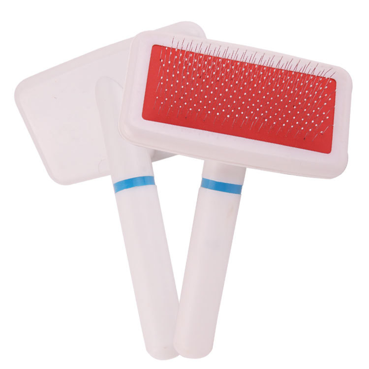 Pet comb Stainless steel comb hair removal pet grooming massage comb dog comb white plastic air bag comb
