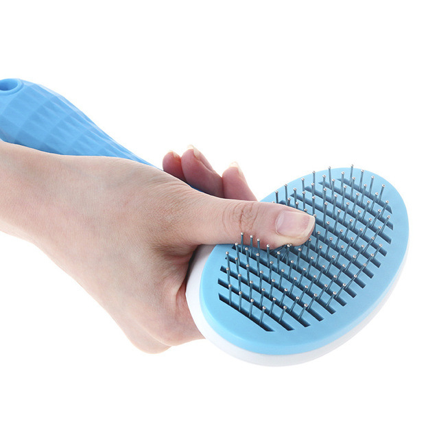 Pet Cat Comb Cleaning Hair Dog Grooming Brush Needle Comb Self-Cleaning Comb Removing Hair Comb Fine Needle Comb Hair Remover Dog and Cat Pet Supplies