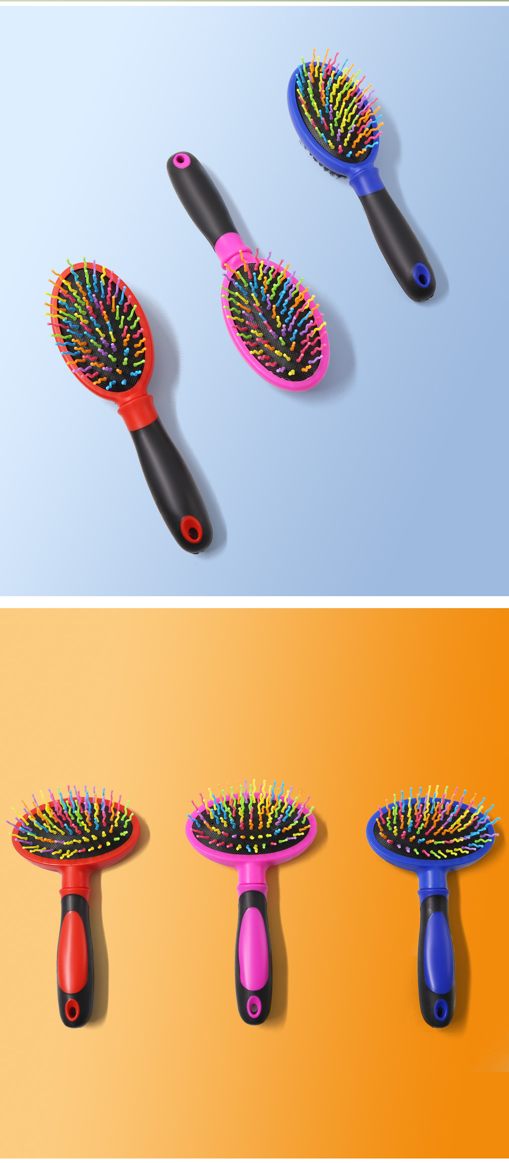 Pet plastic needle comb dog go to the hair comb cat bath brush two-sided Pet grooming comb Pet supplies