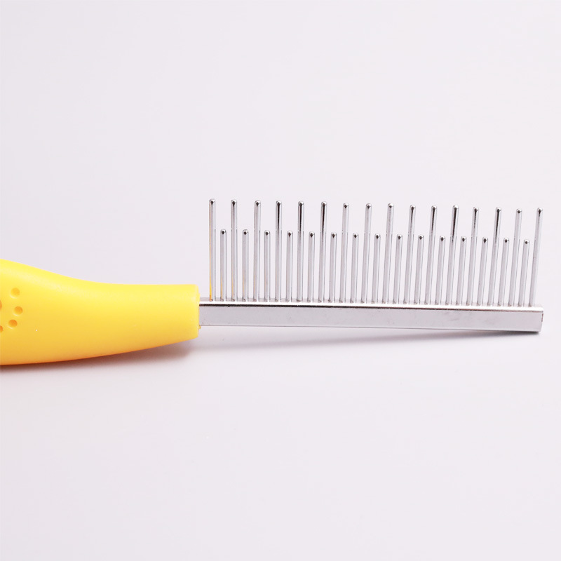 Footprints Single-Sided Comb Pet Supplies Dog Grooming Brush Straight Row Long and Short Tooth Steel Needle Comb Long Hair Knot Untying Comb Pet Supplies