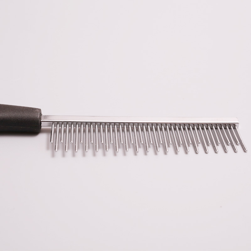Footprints Single-Sided Comb Pet Supplies Dog Grooming Brush Straight Row Long and Short Tooth Steel Needle Comb Long Hair Knot Untying Comb Pet Supplies