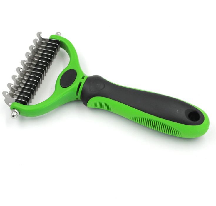 Dematting comb a pet grooming comb with a large, double-knotted comb