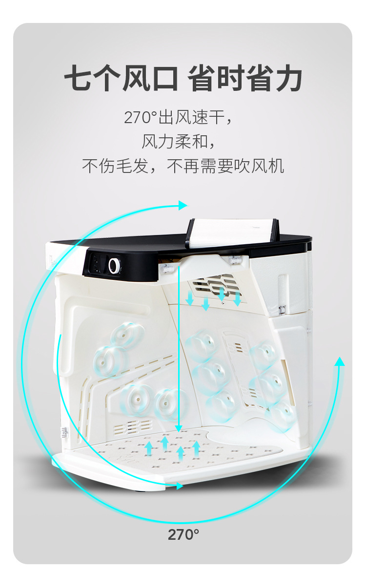 Automatic Mute Smart Pet Hair Dryer Household Small Cat Dog Bath Blowing Water Blowing Drying Baker