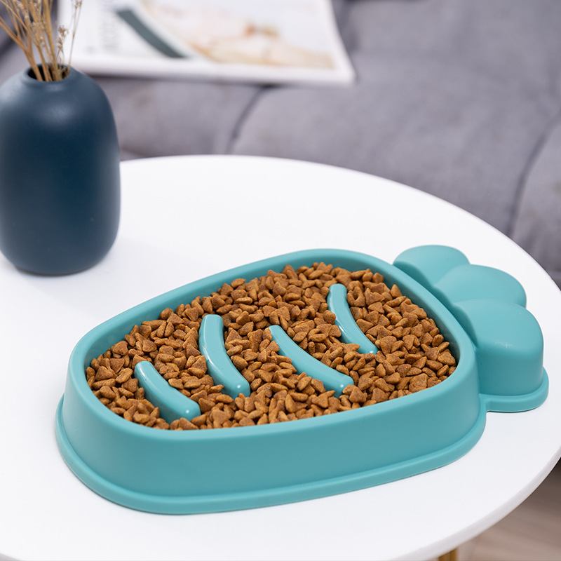 Cross-Border New Arrival Pet Bowl Dog Slow Food Bowl Creative Carrot Cat Bowl Anti-Choke Learning Bowl Pet Supplies