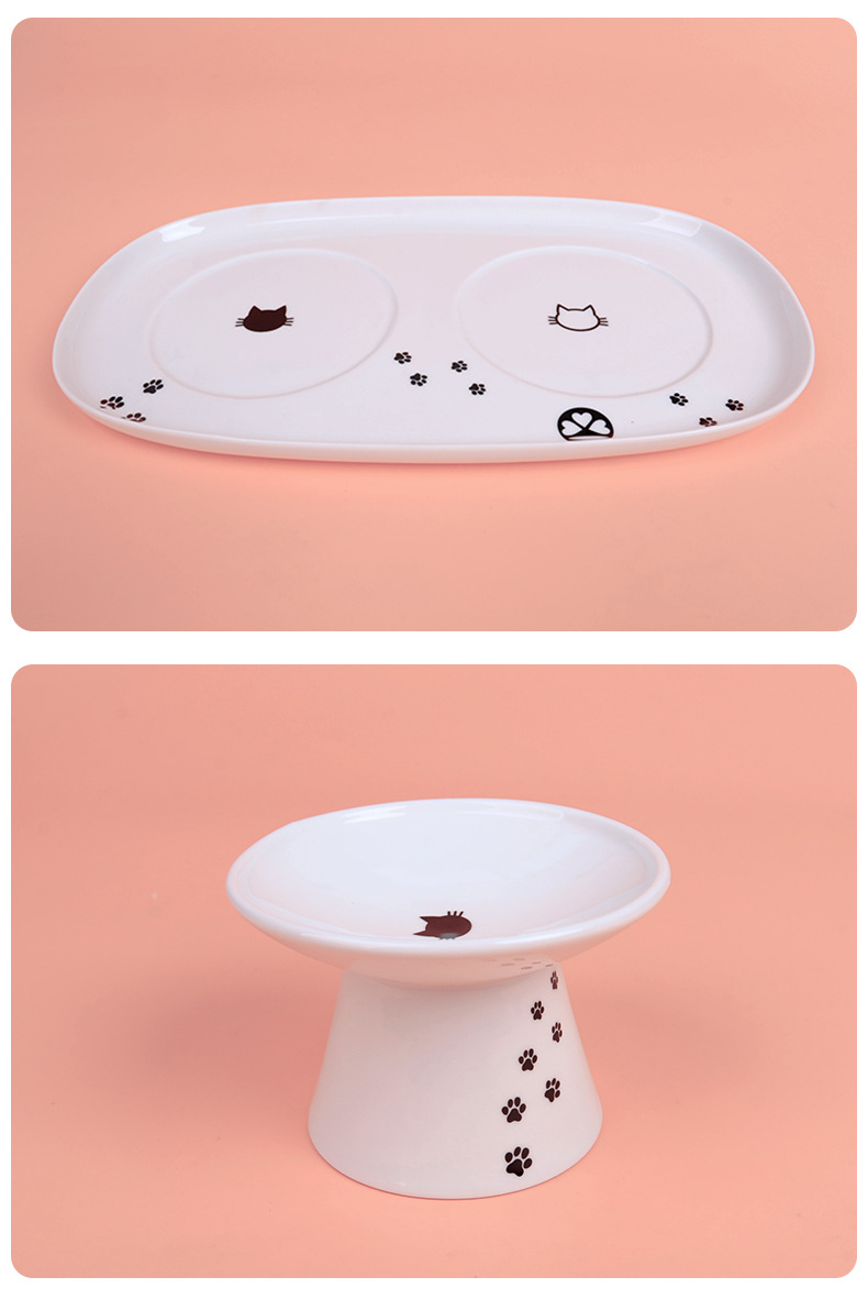 Japanese-Style High Foot Protection Cervical Spine Ceramic Bowl Cat and Dog Drinking Water Feeding Ceramic Pet Bowl Japanese-Style High Foot Protection Cervical Spine Ceramic Bowl Cat and Dog Drinking Water Feeding Ceramic Pet Bowl