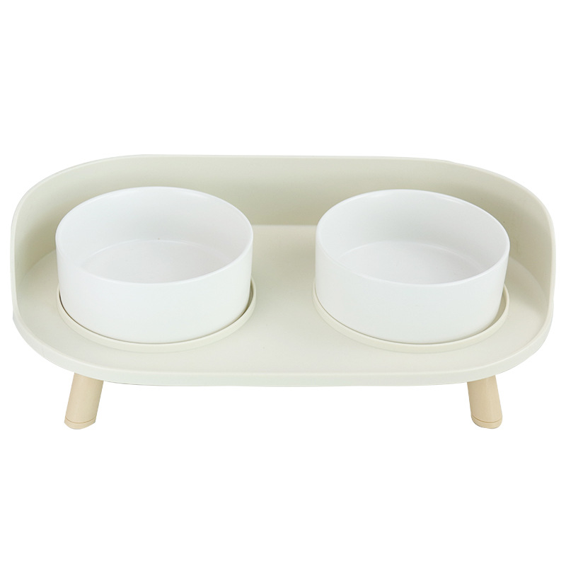 Pet Supplies Amazon Hot Sale Ceramic Cat Bowl Anti-Tumble Month Half Double Bowl Pet Bowl Drinking Water Feeding Dog Bowl