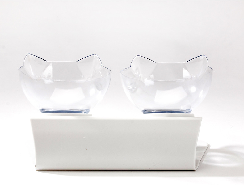 Cat Bowl Oblique Double Bowl Cervical Protection Cat Food Holder Cat Food Bowl Pet Dog Basin Dog Bowl Pet Bowl Automatic Drinking Water