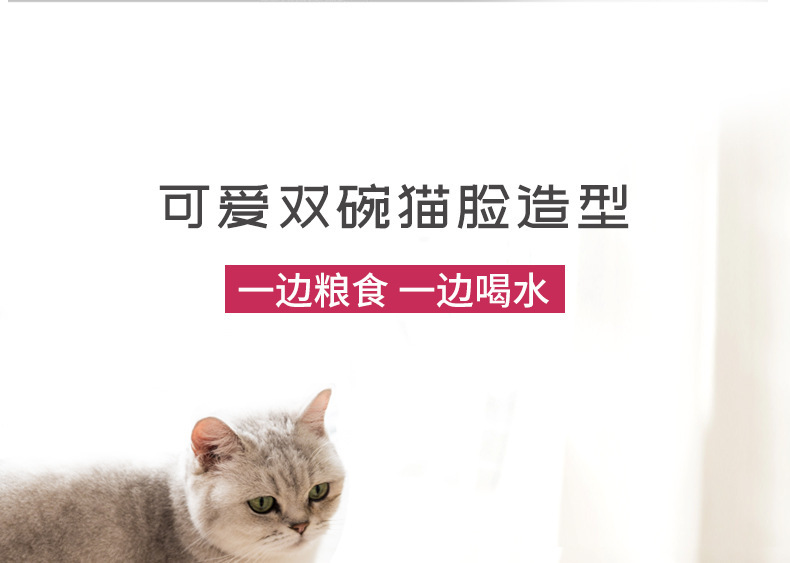Cat Bowl Oblique Double Bowl Cervical Protection Cat Food Holder Cat Food Bowl Pet Dog Basin Dog Bowl Pet Bowl Automatic Drinking Water