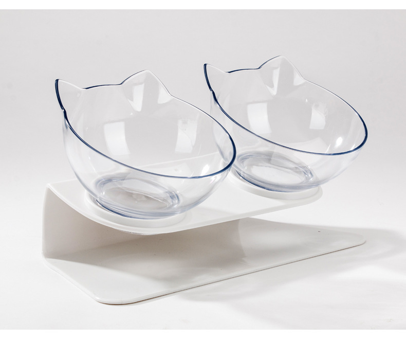 Cat Bowl Oblique Double Bowl Cervical Protection Cat Food Holder Cat Food Bowl Pet Dog Basin Dog Bowl Pet Bowl Automatic Drinking Water