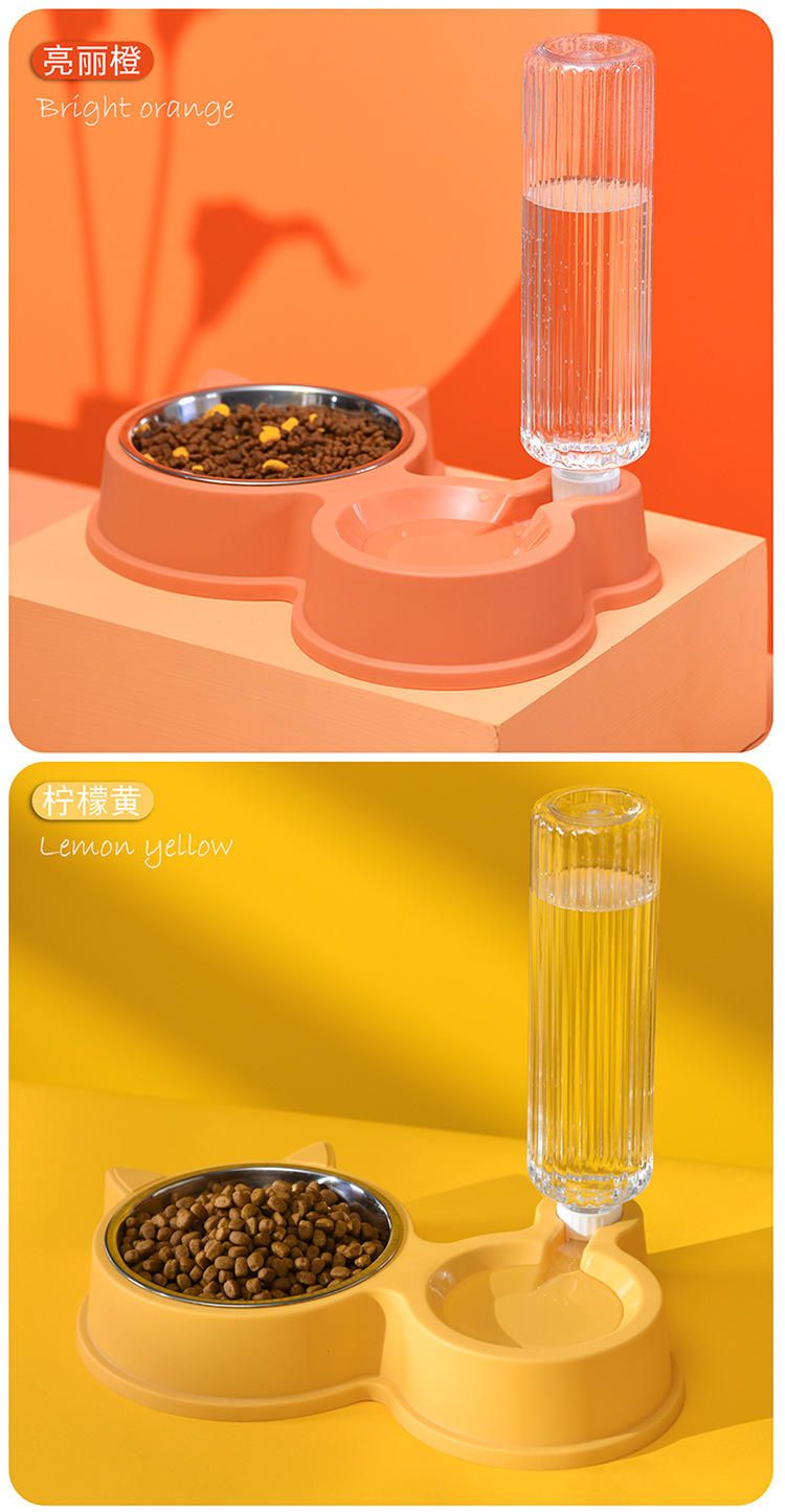 New Pet Supplies Pet Bowl Stainless Steel Double Bowl Removable and Washable Cat Bowl Automatic Water Storage Bowl Pet Tableware New Pet Supplies Pet Bowl Stainless Steel Double Bowl Removable and Washable Cat Bowl Automatic Water Storage Bowl Pet Tableware