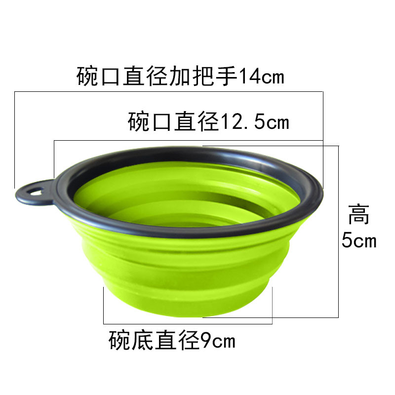 Factory Direct Sales Folding Bowl Dog Outdoor Travel Black Frame Dog Feeder Dog Drinking Water Buckle TPR Anti-Chye Pet Bowl