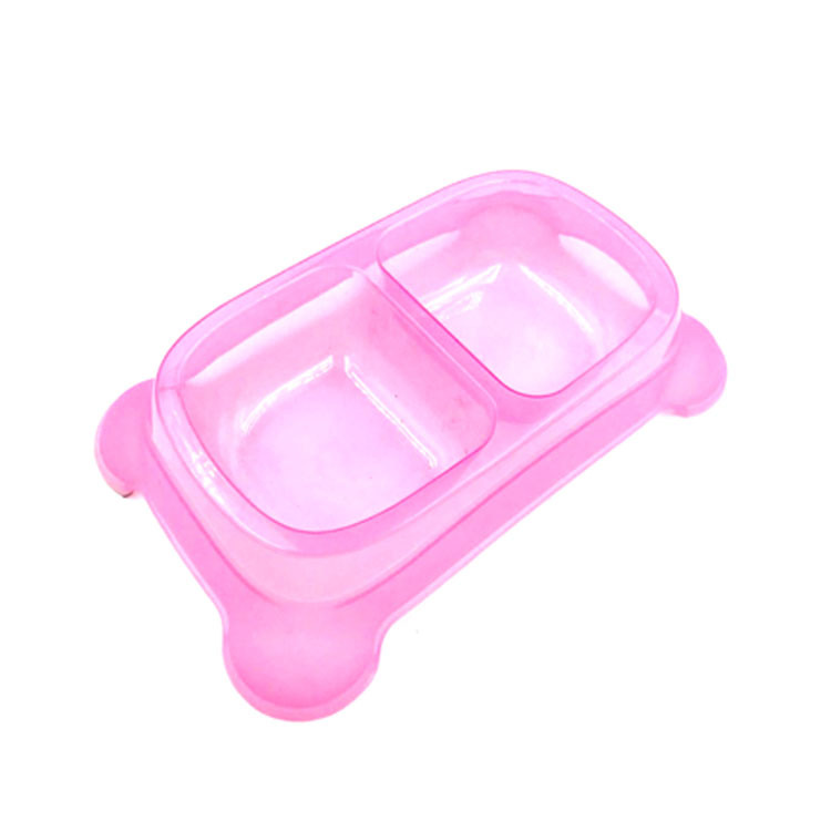 Spot Pet Bowl Plastic Double Bowl Transparent Square Foreign Trade Cross-Border Dog Cat Thickened Food Basin Spot Pet Bowl Plastic Double Bowl Transparent Square Foreign Trade Cross-Border Dog Cat Thickened Food Basin
