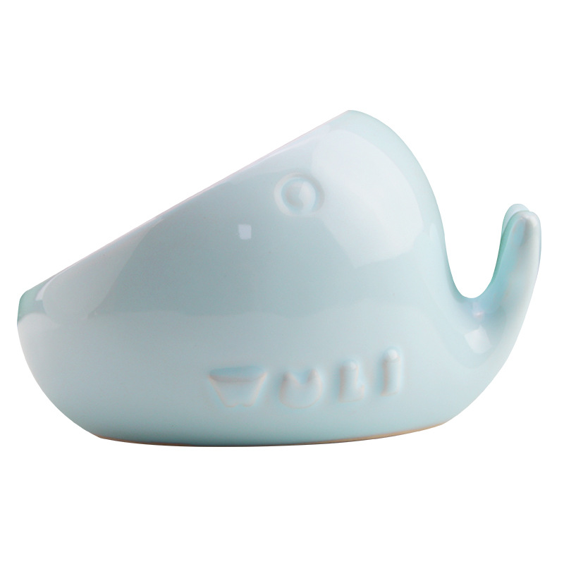 Cat Bowl Ceramic High Foot Pet Bowl Oblique Mouth Cat Basin Animal Easy to Clean Cute Ceramic Pet Food Basin