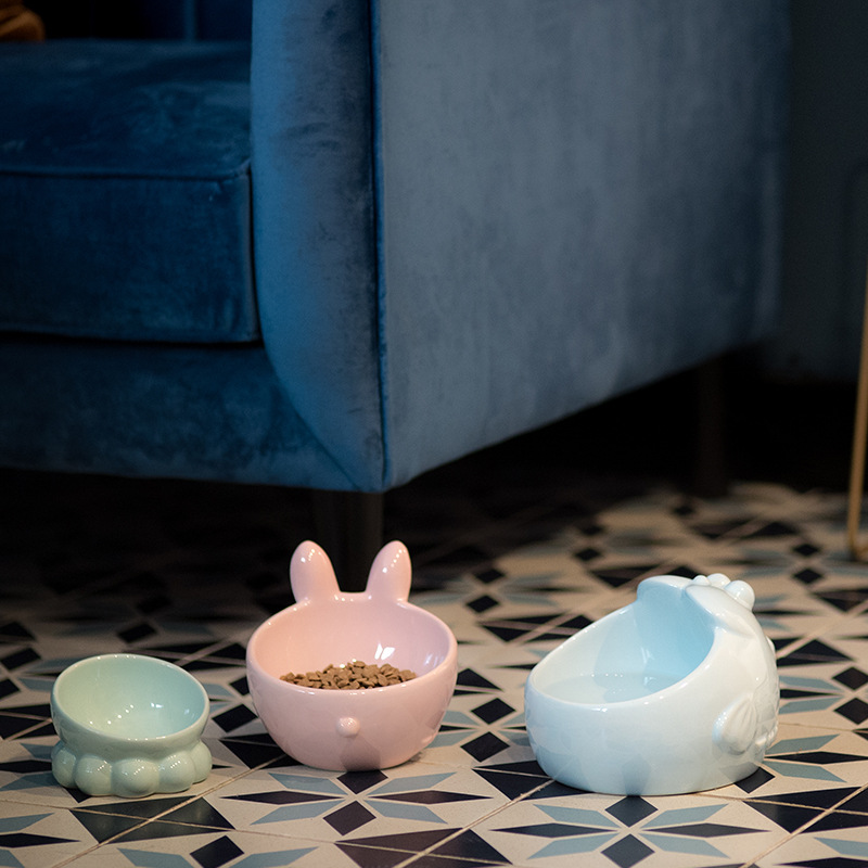 New Ocean Series Ceramic Cat Bowl Cat Snack Bowl Colorful Pet Bowl Small Octopus Modeling