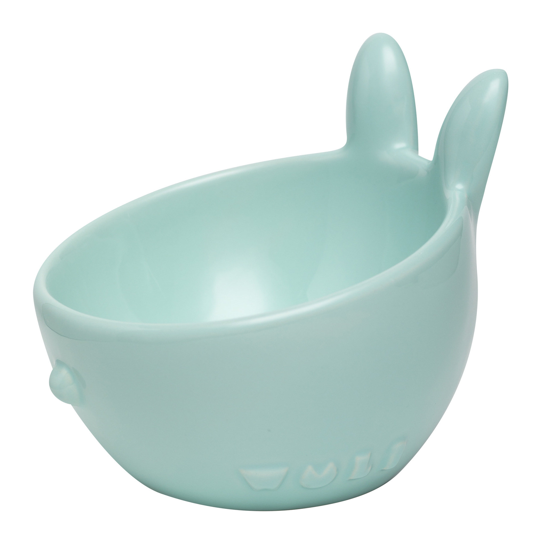 Animal Series Ceramic Pet Bowl Cat Bowl Rabbit Shape Bevel Cat Food Holder Non-Slip Cat Water Bowl