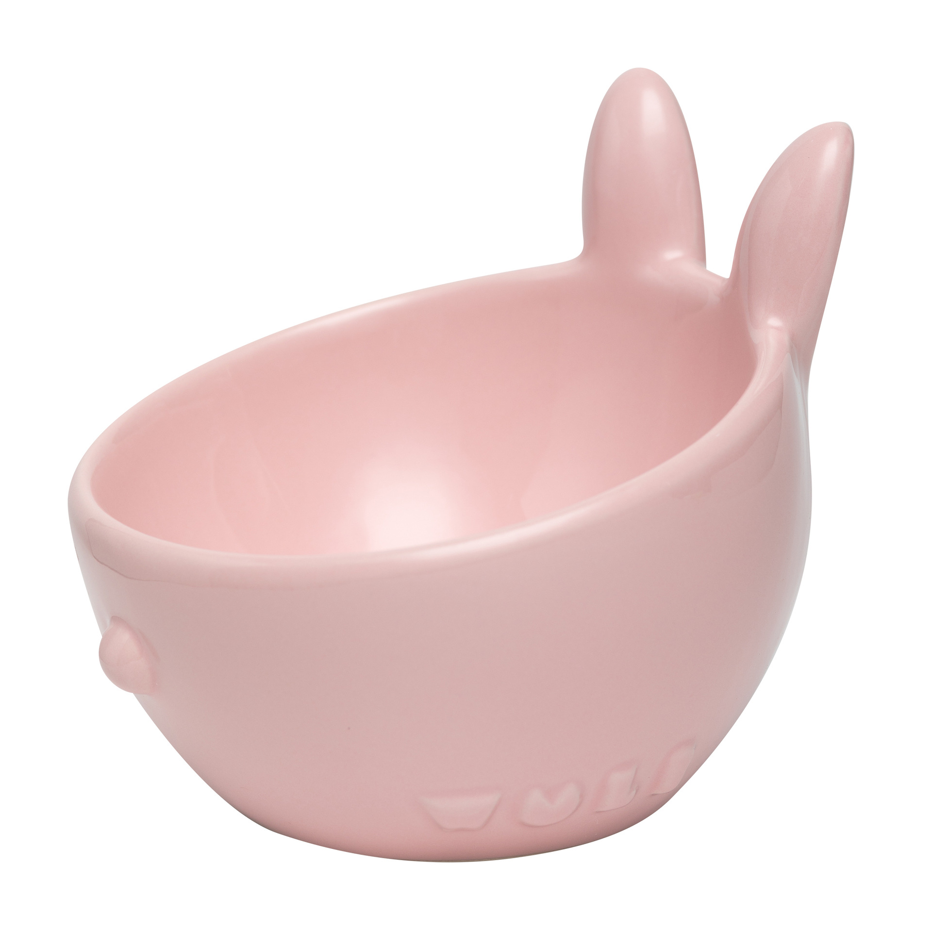 Animal Series Ceramic Pet Bowl Cat Bowl Rabbit Shape Bevel Cat Food Holder Non-Slip Cat Water Bowl