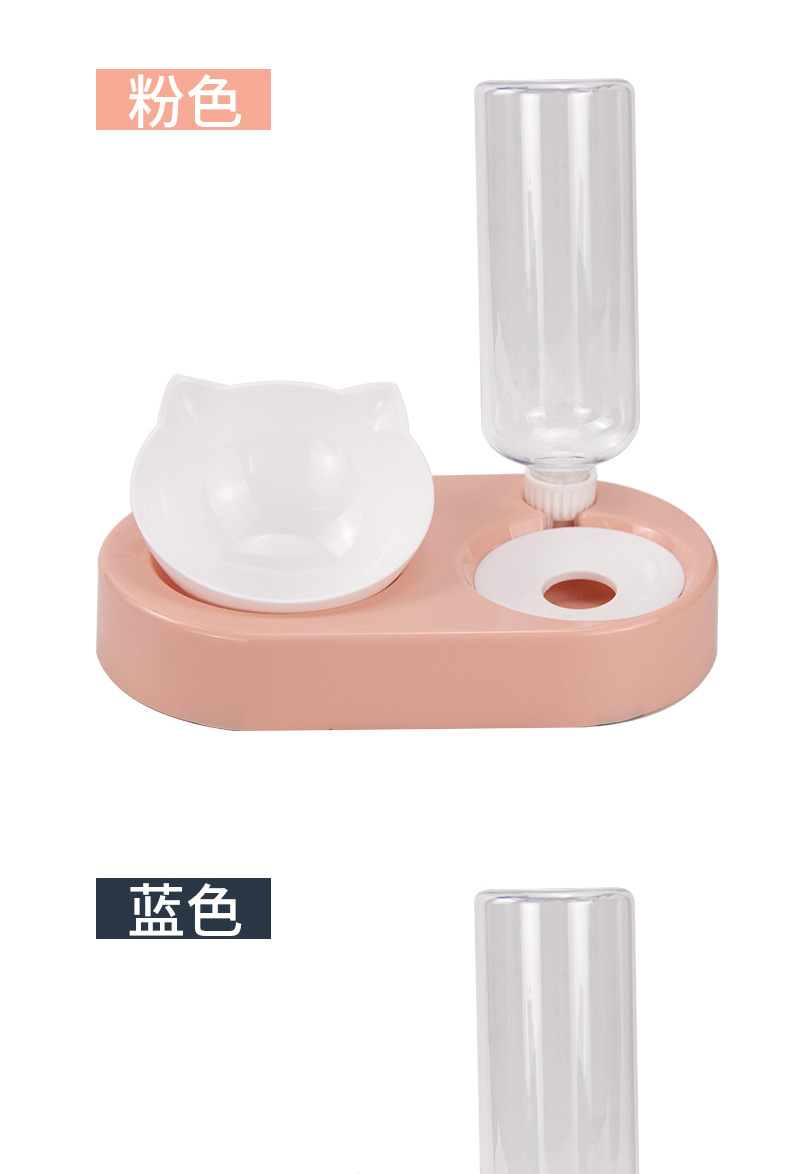 Factory Direct Supply New Pet Drinking Water Feeder Automatic Water Renewal Cat Food Bowl Oblique Mouth Cat Bowl Pet Bowl Spot