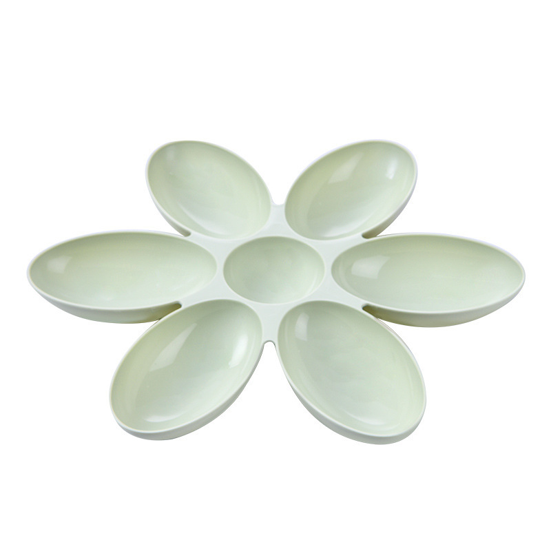 Cattery Supply New Creative Cat Tableware Petals Multi-Grid Cat Bowl Plastic Pet Bowl Feeding Water Cat Bowl