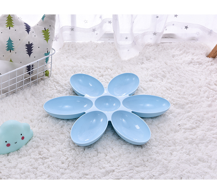 Cattery Supply New Creative Cat Tableware Petals Multi-Grid Cat Bowl Plastic Pet Bowl Feeding Water Cat Bowl