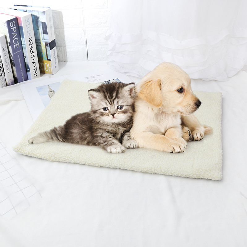 Warm Berber Fleece Kennel Dog Bed Pet Cushion Mat Cat Cotton Pet Nest Self-Heating Cat Dog Bed Blanket Pet Supplies