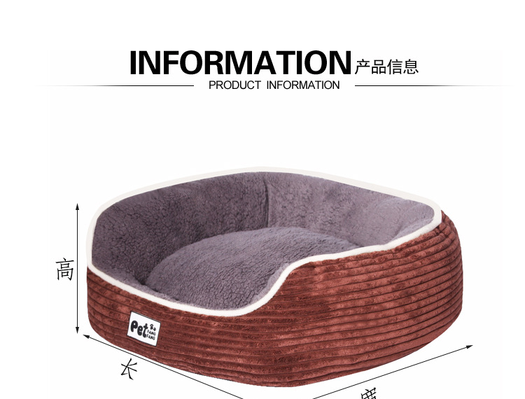 Manufacturer direct sale pet supplies striped corduroy three - piece set dog nest cat nest of autumn winter set pet nest Manufacturer direct sale pet supplies striped corduroy three - piece set dog nest cat nest of autumn winter set pet nest
