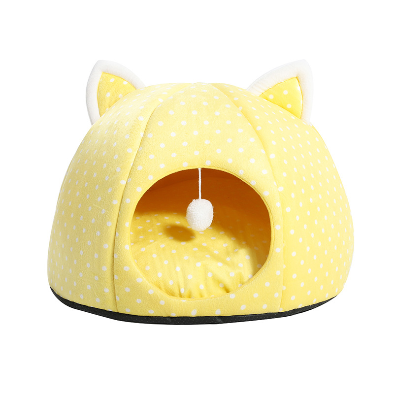 Winter Pet Cathouse Doghouse Plush Cartoon Kennel Warm Stain-Resistant Semi-Closed Pet Nest Pet Supplies Winter Pet Cathouse Doghouse Plush Cartoon Kennel Warm Stain-Resistant Semi-Closed Pet Nest Pet Supplies