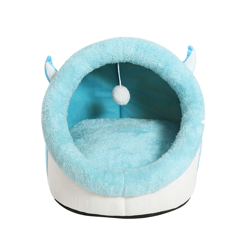 Winter Pet Cathouse Doghouse Plush Cartoon Kennel Warm Stain-Resistant Semi-Closed Pet Nest Pet Supplies Winter Pet Cathouse Doghouse Plush Cartoon Kennel Warm Stain-Resistant Semi-Closed Pet Nest Pet Supplies