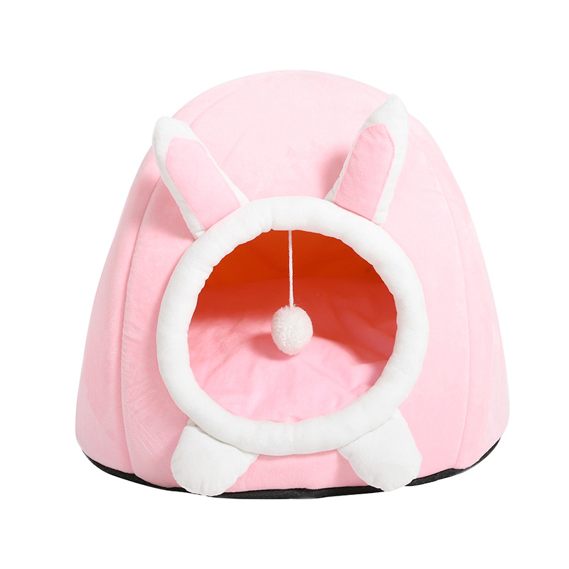 Winter Pet Cathouse Doghouse Plush Cartoon Kennel Warm Stain-Resistant Semi-Closed Pet Nest Pet Supplies Winter Pet Cathouse Doghouse Plush Cartoon Kennel Warm Stain-Resistant Semi-Closed Pet Nest Pet Supplies